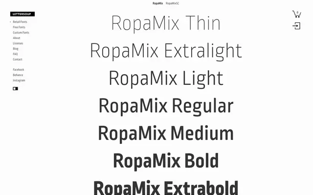 RopaMix specimen from Lettersoup