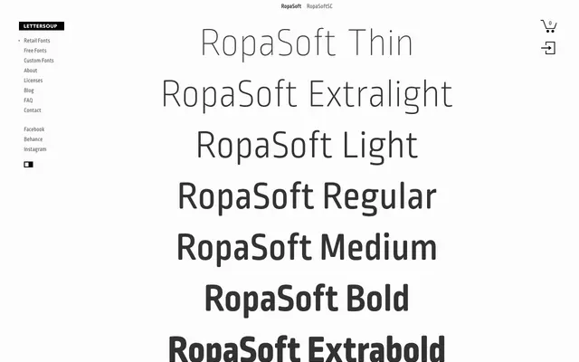 RopaSoft specimen from Lettersoup