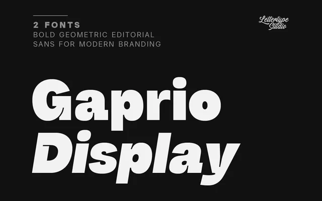 Gaprio Display specimen from Lettertype Studio