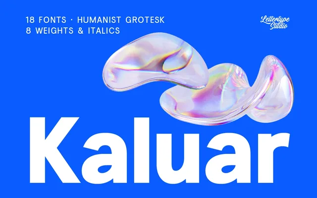 Kaluar specimen from Lettertype Studio
