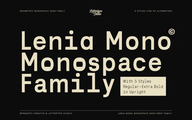 Lenia Mono specimen from Lettertype Studio