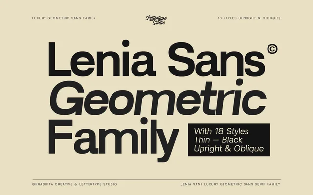Lenia Sans specimen from Lettertype Studio