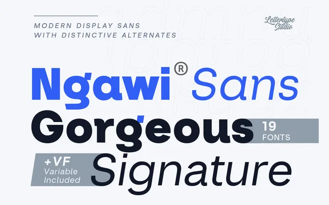 Ngawi specimen from Lettertype Studio