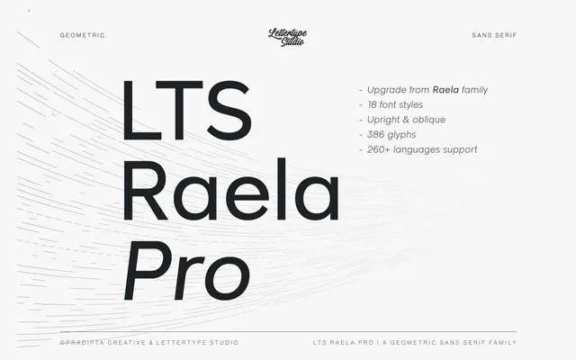 Raela Pro specimen from Lettertype Studio
