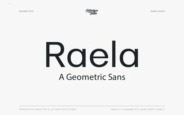 Raela specimen from Lettertype Studio