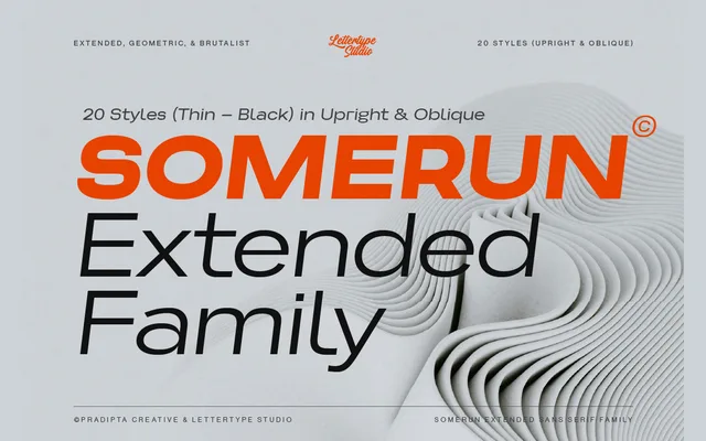 Somerun specimen from Lettertype Studio