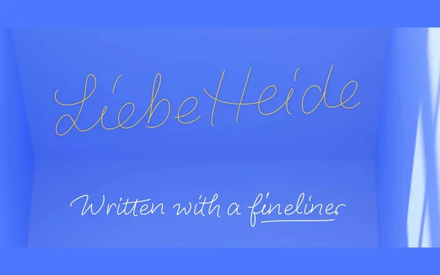 LiebeHeide Fineliner specimen from LiebeFonts