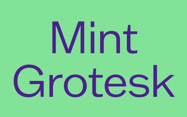 Mint Grotesk specimen from Lift Type