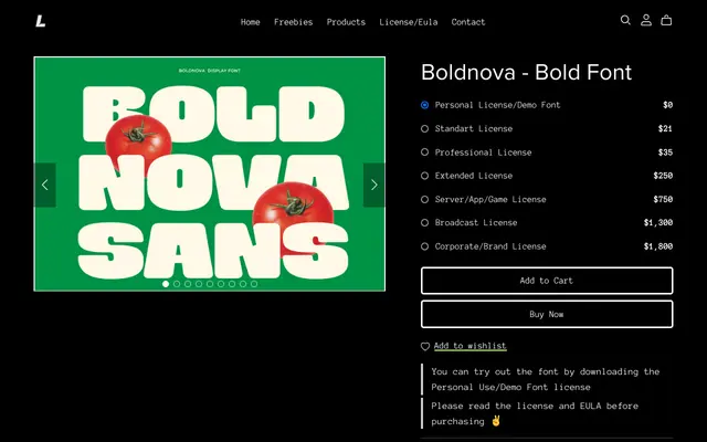 Boldnova specimen from limitype