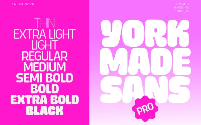 Yorkmade Pro specimen from limitype