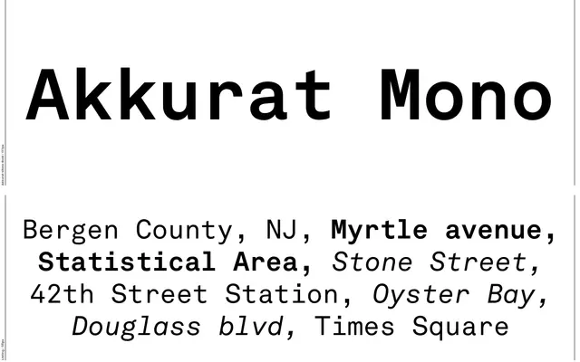 LL Akkurat Mono specimen from Lineto