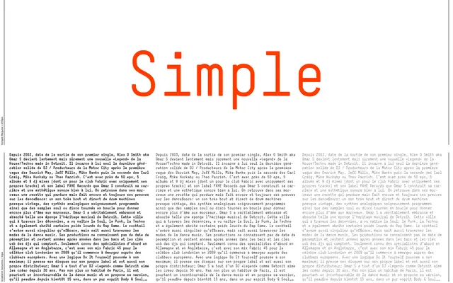 LL Simple specimen from Lineto