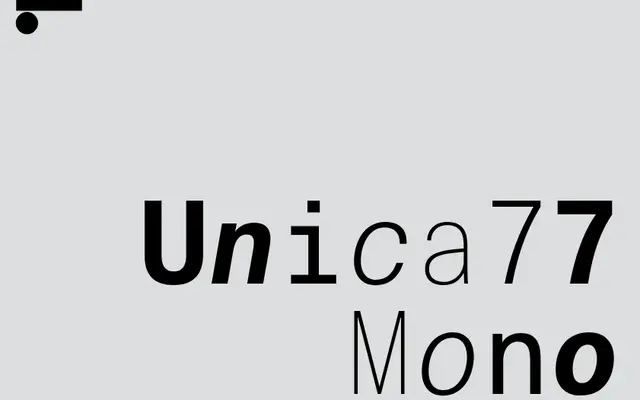 LL Unica77 Mono specimen from Lineto