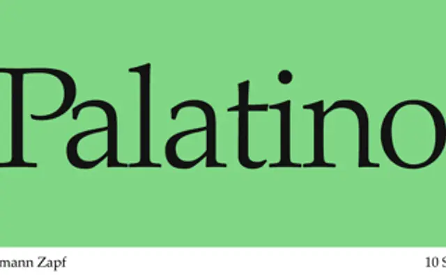 Palatino specimen from Linotype