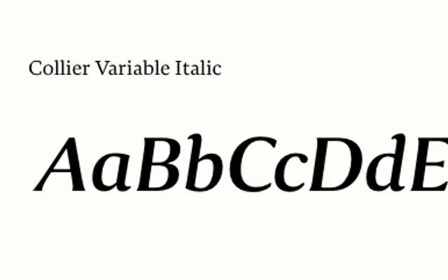 Collier specimen from Lipton Letter Design