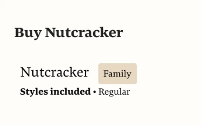 Nutcracker specimen from Lipton Letter Design