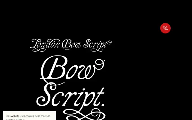 LDN Bow Script specimen from London Type Foundry