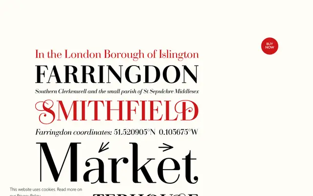 LDN Farringdon specimen from London Type Foundry