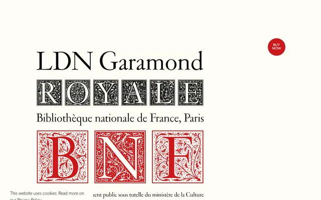 LDN Garamond specimen from London Type Foundry