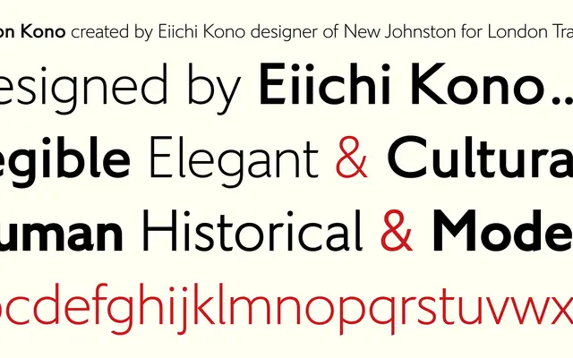 LDN Kono specimen from London Type Foundry