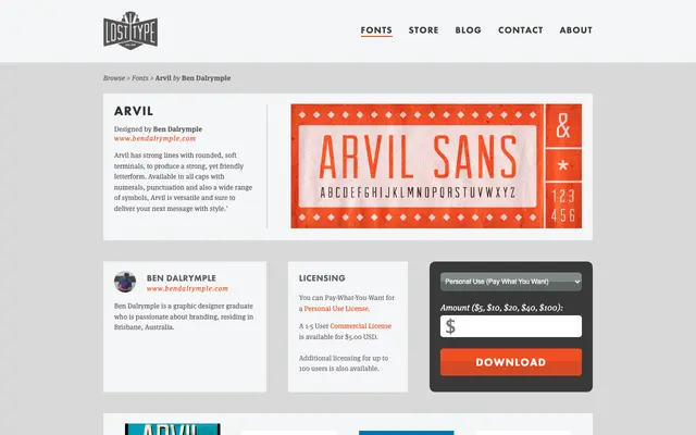 Arvil specimen from Lost Type Co-op