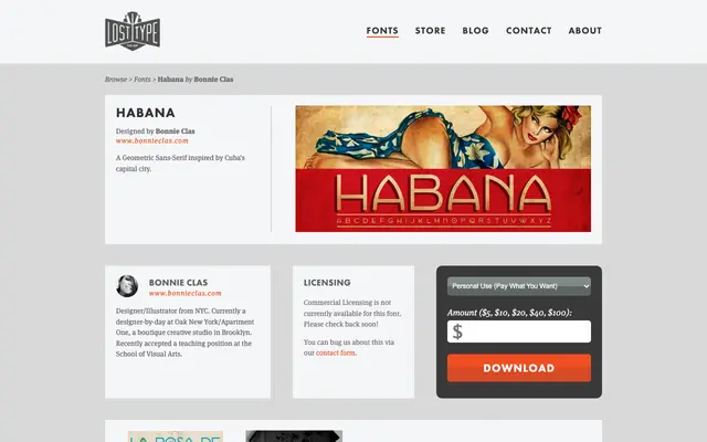 Habana specimen from Lost Type Co-op