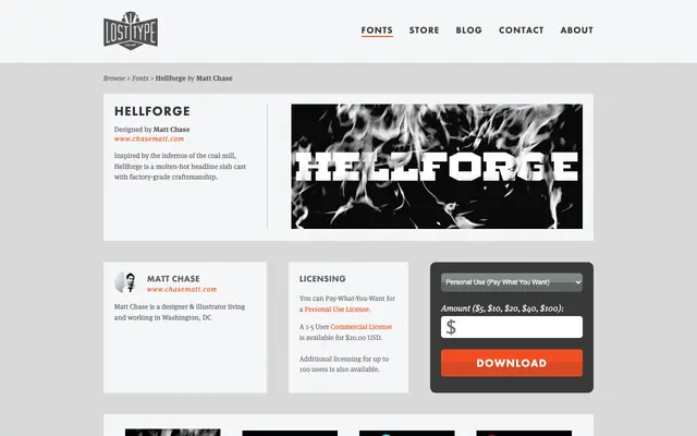 Hellforge specimen from Lost Type Co-op