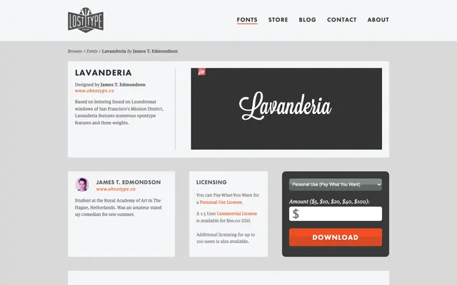 Lavanderia specimen from Lost Type Co-op