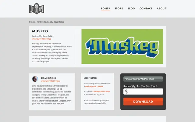Muskeg specimen from Lost Type Co-op