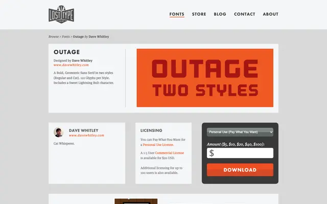 Outage specimen from Lost Type Co-op