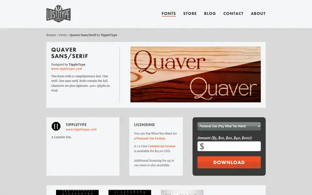 Quaver Sans specimen from Lost Type Co-op