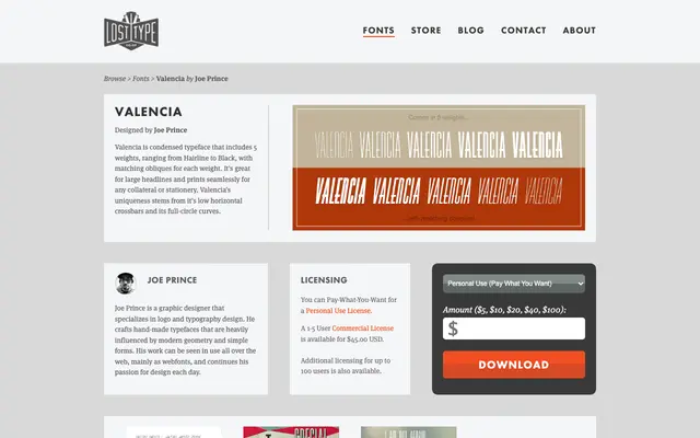 Valencia specimen from Lost Type Co-op