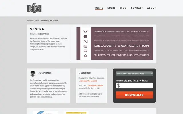 Venera specimen from Lost Type Co-op