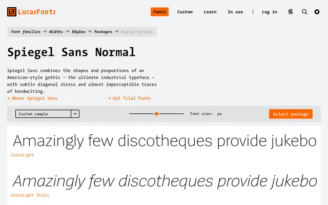Spiegel Sans specimen from LucasFonts
