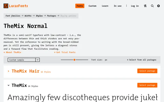 TheMix specimen from LucasFonts