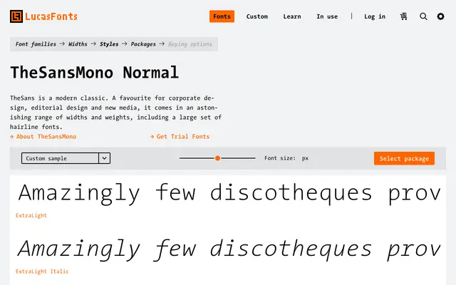 TheSansMono specimen from LucasFonts