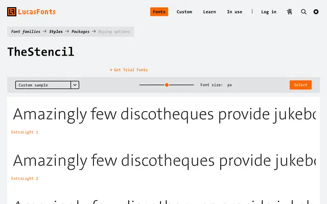 TheStencil specimen from LucasFonts