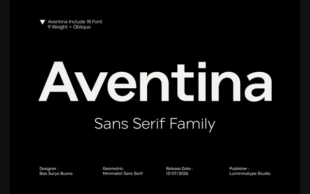 Aventina specimen from Luminatype Studio