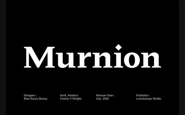 Murnion specimen from Luminatype Studio