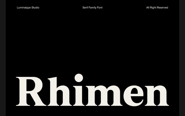 Rhimen specimen from Luminatype Studio