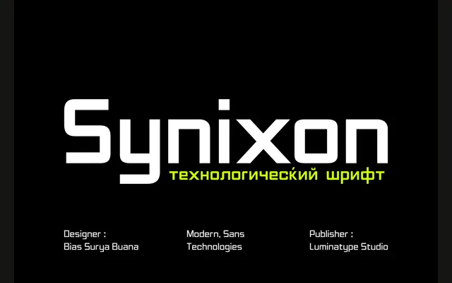 Synixon specimen from Luminatype Studio