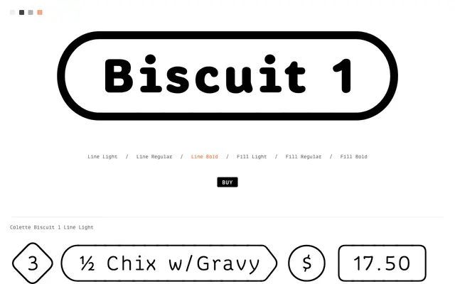 Colette Biscuit 1 specimen from Lux Typo