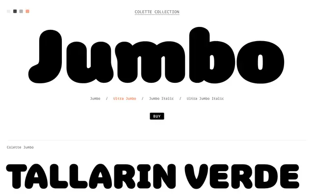 Colette Jumbo specimen from Lux Typo