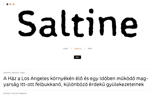 Colette Saltine specimen from Lux Typo