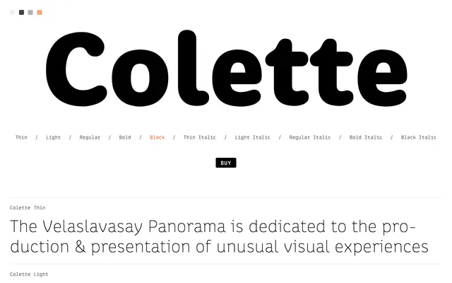 Colette specimen from Lux Typo