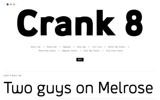 Crank 8 specimen from Lux Typo