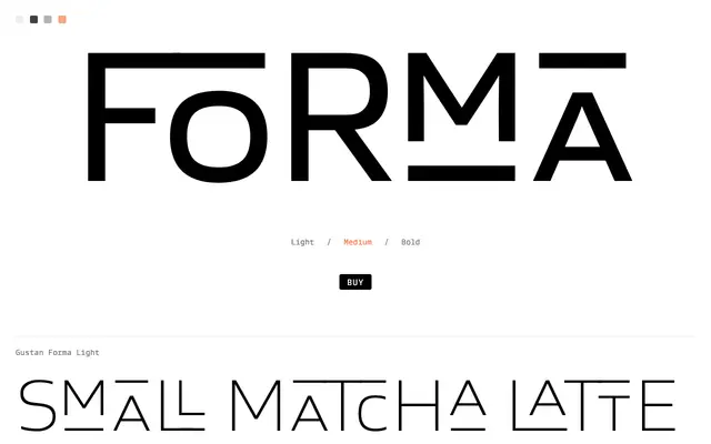 Gustan Forma specimen from Lux Typo
