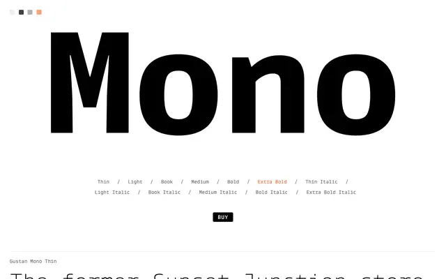 Gustan Mono specimen from Lux Typo