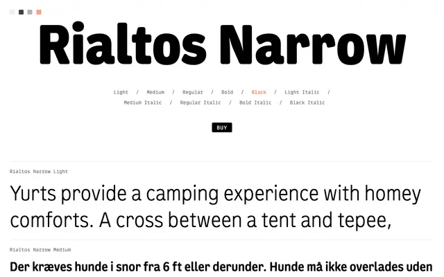 Rialtos Narrow specimen from Lux Typo