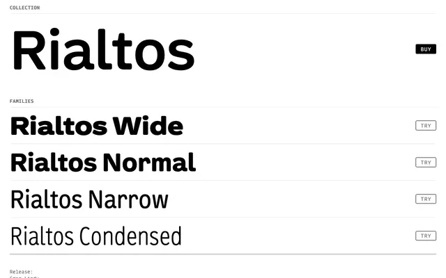 Rialtos specimen from Lux Typo